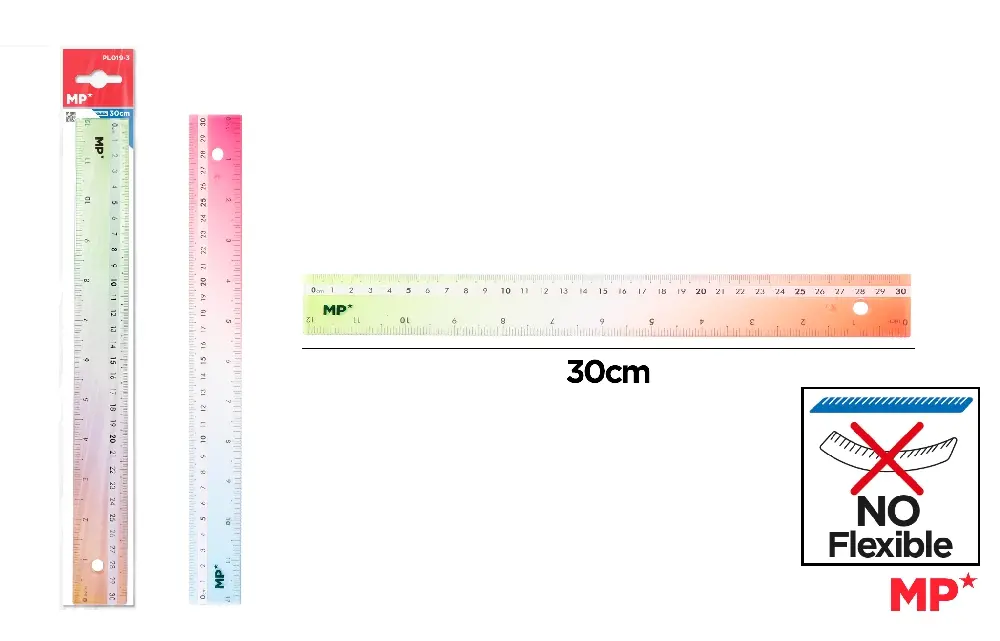 RECHIZITE SCOLARE - RIGLA IPB 30CM PLASTIC COLOR PL019-3