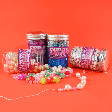 ARTICOLE COPII - SET CREATIV BIJUTERII BRATARI SI MARGELE 8.5CM IN STICLUTA 30276