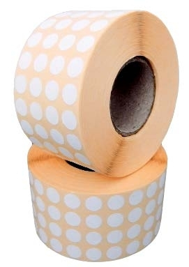 HARTIE PRODUSE DIN HARTIE - ROM ROLA PRET BULINE MICI 10*10 MM, 13480 ETICHETE/ ROLA ALBA