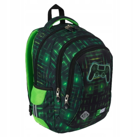 RUCSAC SCOLAR ST.RIGHT 3 COMPARTIMENTE BP-26 NEON PAD 681714 [2]