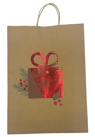 Ambalaje cu Spirit de Sărbătoare - SACOSA CADOU CRACIUN DELUXE JUMBO XMAS 45*33*10 CM 77685