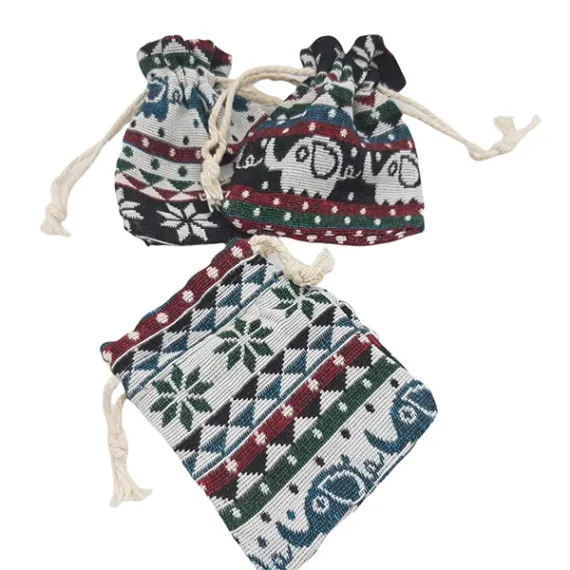 Cutiute pentru marturii - SACULET CADOU TEXTIL CU IMPRIMEU 6.5*7.5CM