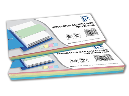 Separatoare index si separatoare biblioraft - SEPARATOR CARTON 4 CULORI  160G 100COLI 12100034