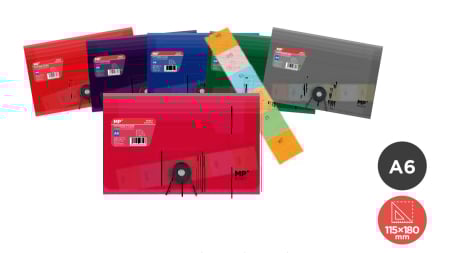 Serviete pentru documente - SERVIETA IPB A6 PP 12 COMPARTIMENTE CU ELASTIC CULORI FLUO PC617