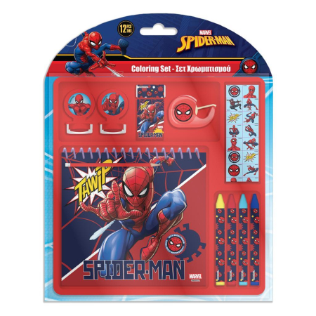 Seturi de colorat - Set de Colorat Spider-Man 12 Piese - 17.5x18.5cm