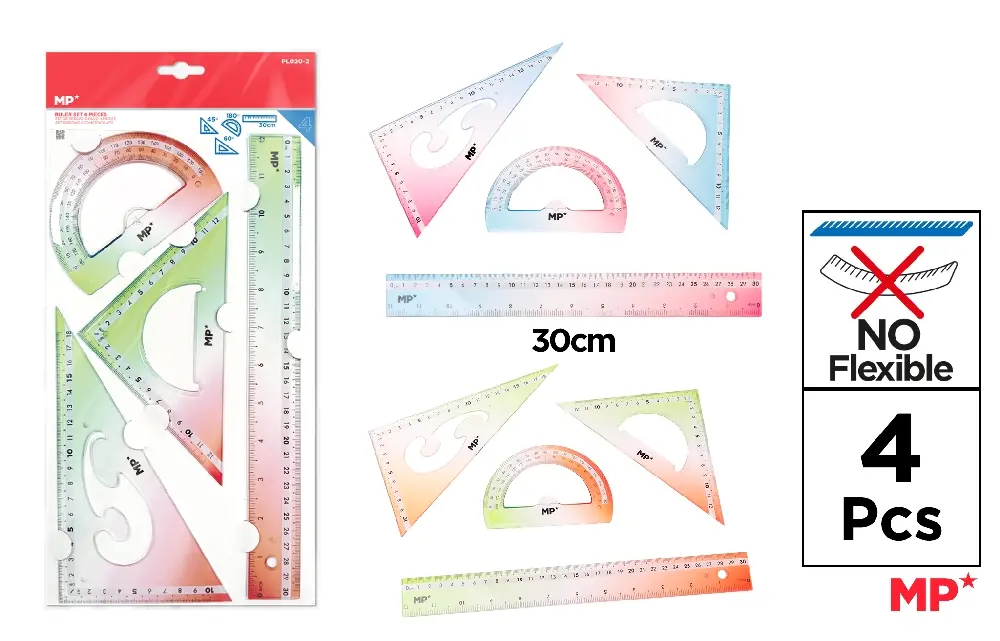 RECHIZITE SCOLARE - SET GEOMETRIE IPB 4 PIESE COLOR PL020-2