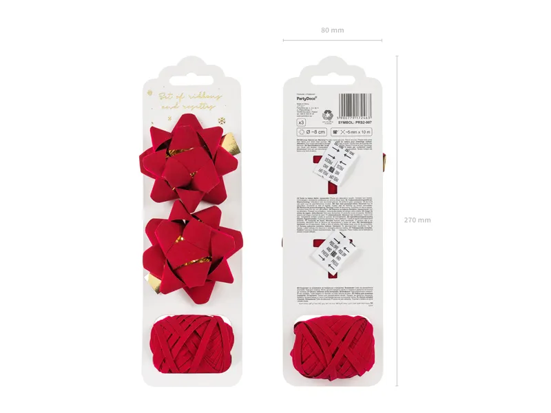 SET RIBON SI 2 FUNDITE DIN VELUR ROSU PRS2-007 [5]