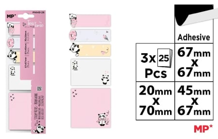 ORGANIZARE SI ARHIVARE - STICK INDEX IPB PANDA 45*67MM 3*25PCS PN149-26