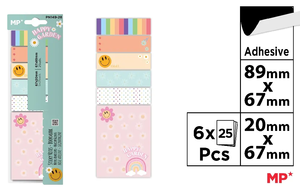 ORGANIZARE SI ARHIVARE - STICK INDEX IPB SMILEY FACES 20*67MM 6*25PCS PN149-28