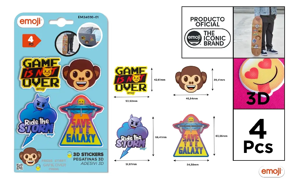 Stickere pt copii - STICKER 3D IPB 4 BUC EMOTICOANE EM24030-01