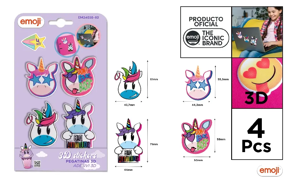 Stickere pt copii - STICKER 3D IPB 4 BUC EMOTICOANE EM24030-02