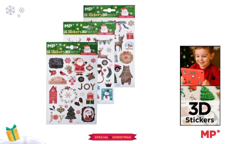 HOBBY - STICKER 3D IPB MERRY CHRISTMAS CH57047-3