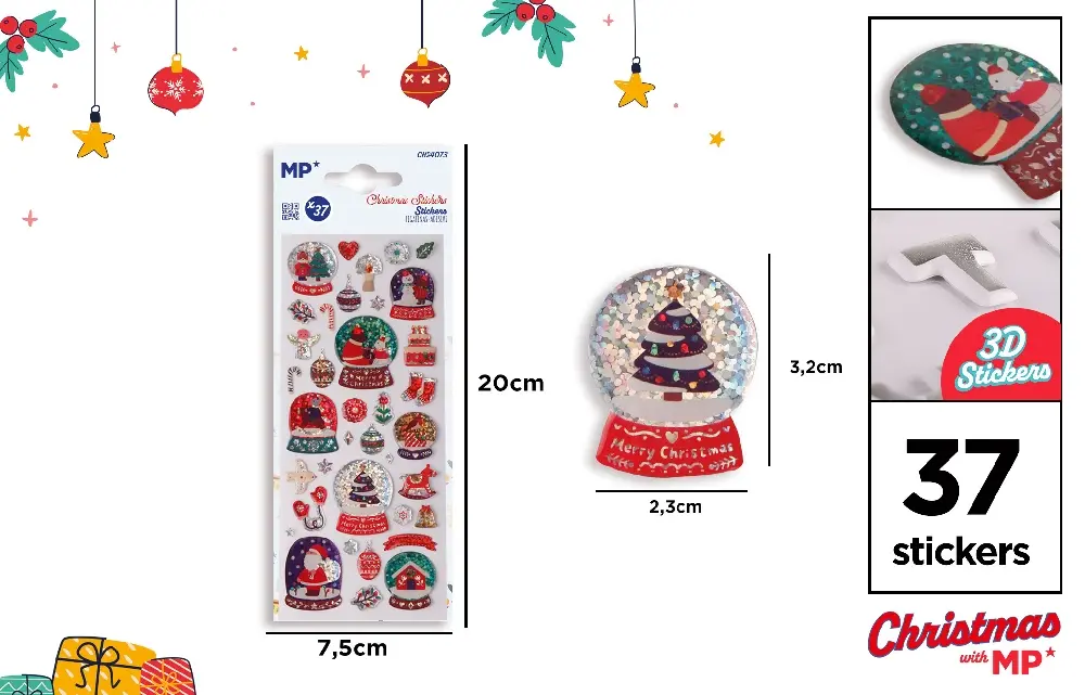 Abtibilduri, Stickere Christmas - STICKER 3D IPB MOTIV CRACIUN CH24073