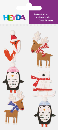 STICKER DECOR 7.5*16.5CM ANIMALE CRACIUN 6 PCS 3780701 [1]