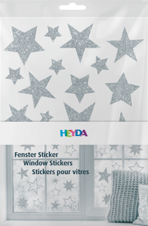 STICKER DECOR FEREASTRA STELE 3 COLI/SET GLITTER ARGINTIU 3584470 [1]