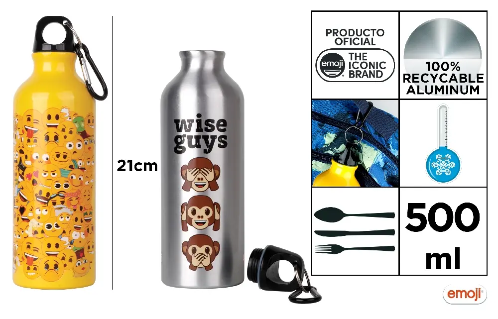 RECHIZITE SCOLARE - STICLA APA ALUMINIU IPB 500ML EMOJI EM24021