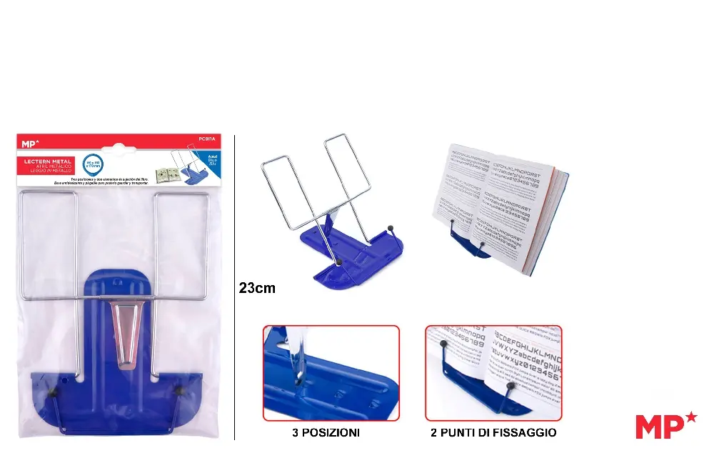 RECHIZITE SCOLARE - SUPORT CARTE DIN METAL IPB 23CM ALBASTRU PC911A