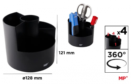 Suporturi instrumente de scris - SUPORT CREIOANE IPB ROTATIV  PLASTIC NEGRU 128*121MM PA964N