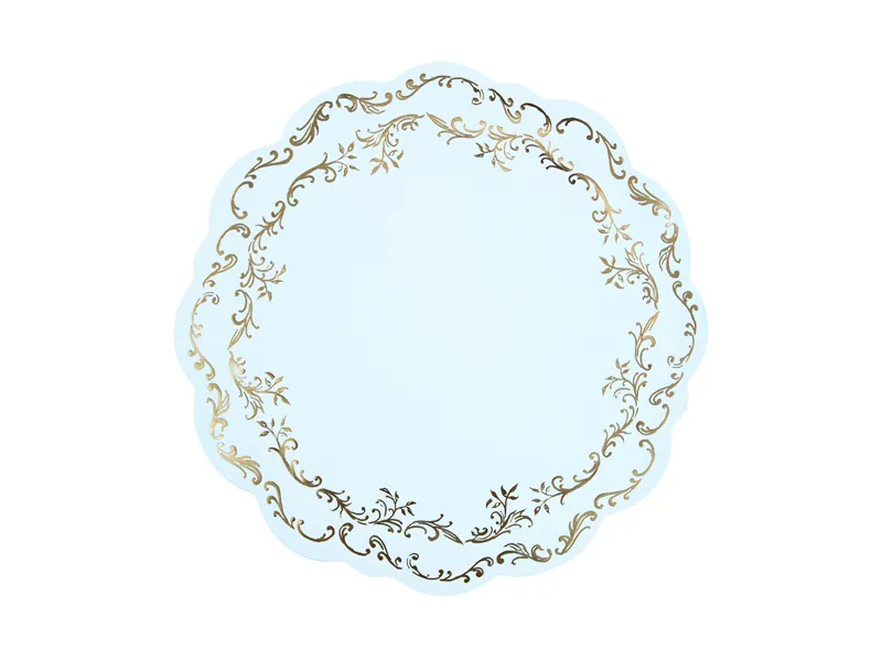 Suport Farfurii Albastru Deschis-Auriu 35.5cm 6/Set [1]