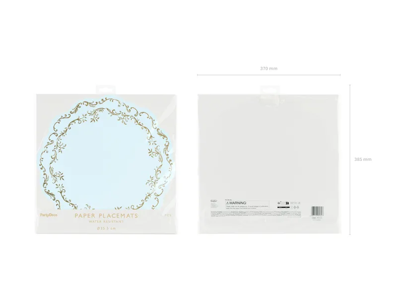 Suport Farfurii Albastru Deschis-Auriu 35.5cm 6/Set [2]