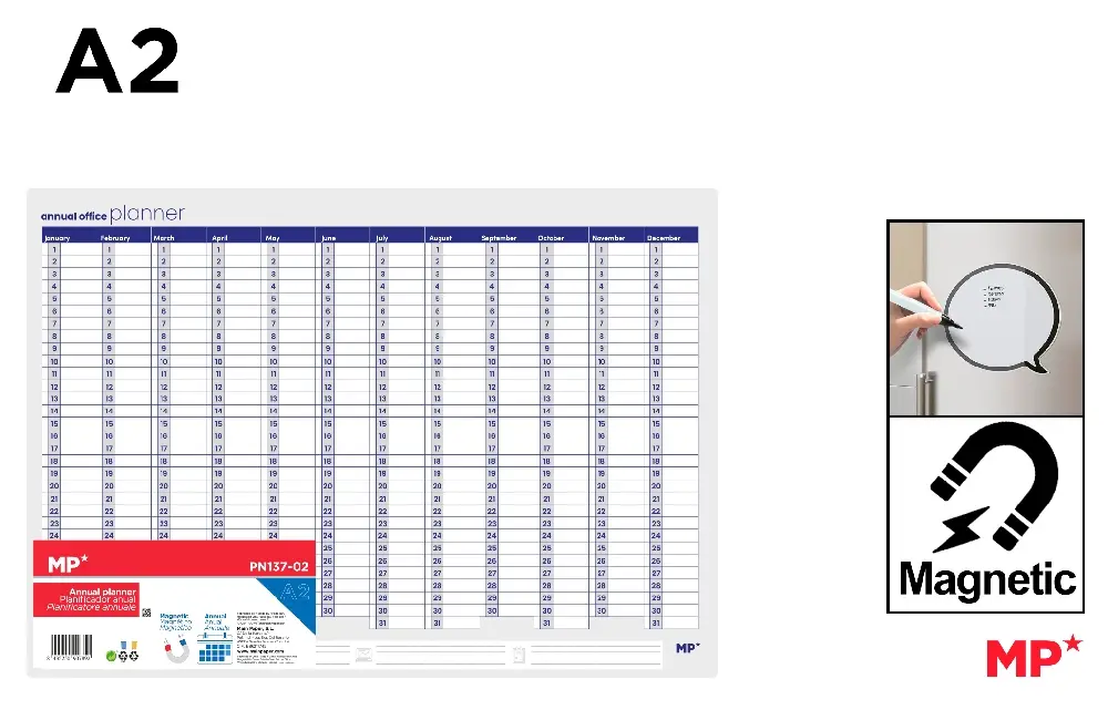AGENDE, CALENDARE, PLANNERE - TABLA MAGNETICA IPB A2 PLANNER ANUAL PN137-02
