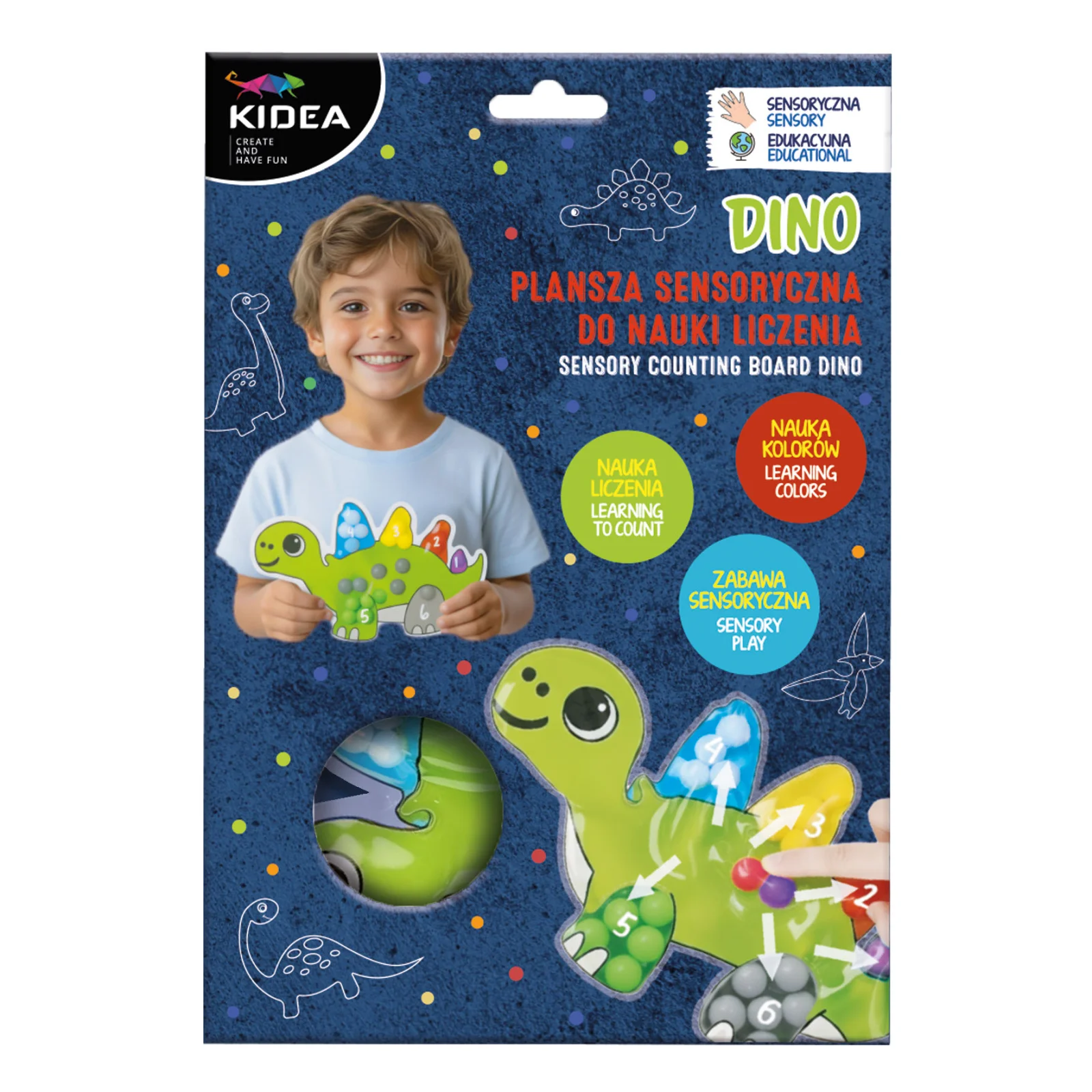 Tablite pentru copii - Planșetă Senzorială Dinozaur Kidea Învățarea Numerelor