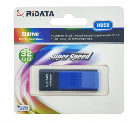 ACCESORII IT - TEC FLASH USB 3.0 RIDATA 32GB HB5 ALBASTRU  RETRACTABIL 97819