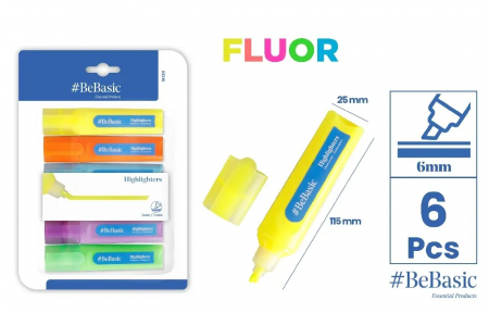 Textlinere - TEXTMARKER BeBasic 6/SET CULORI FLUO S020