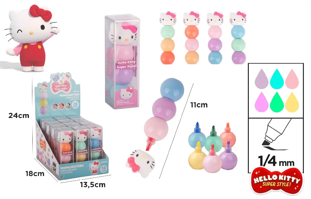INSTRUMENTE DE SCRIS - TEXTMARKER IPB 1/4MM VF.TESIT 3 IN 1 HELLO KITTY HK57020