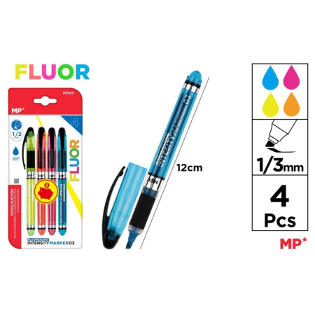 Textlinere - TEXTMARKER IPB 4/SET FLUOR VARF 1MM-3MM  PE503