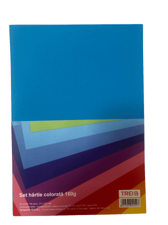 HARTIE PRODUSE DIN HARTIE - TIP CARTON COLOR A4 160GR 50COLI/SET ALBASTRU INTENS