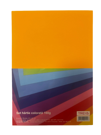 HARTIE PRODUSE DIN HARTIE - TIP CARTON COLOR A4 160GR 50COLI/SET PORTOCALIU