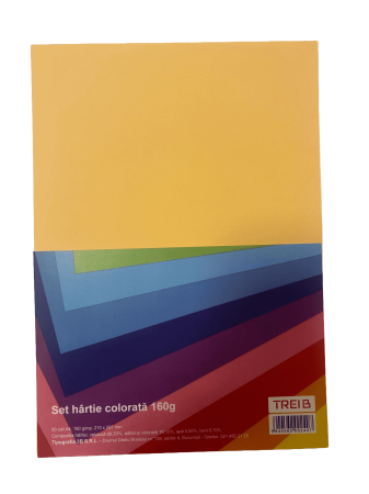 HARTIE PRODUSE DIN HARTIE - TIP CARTON COLOR A4 160GR 50COLI/SET SOMON