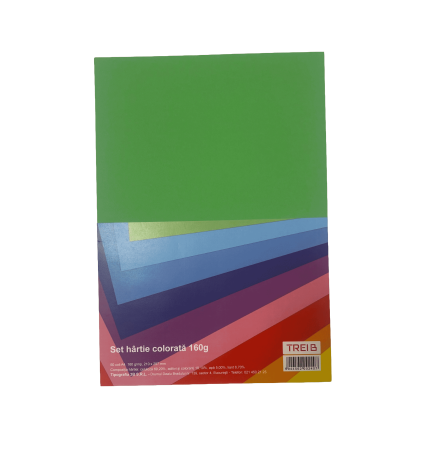 HARTIE PRODUSE DIN HARTIE - TIP CARTON COLOR A4 160GR 50COLI/SET VERDE IARBA