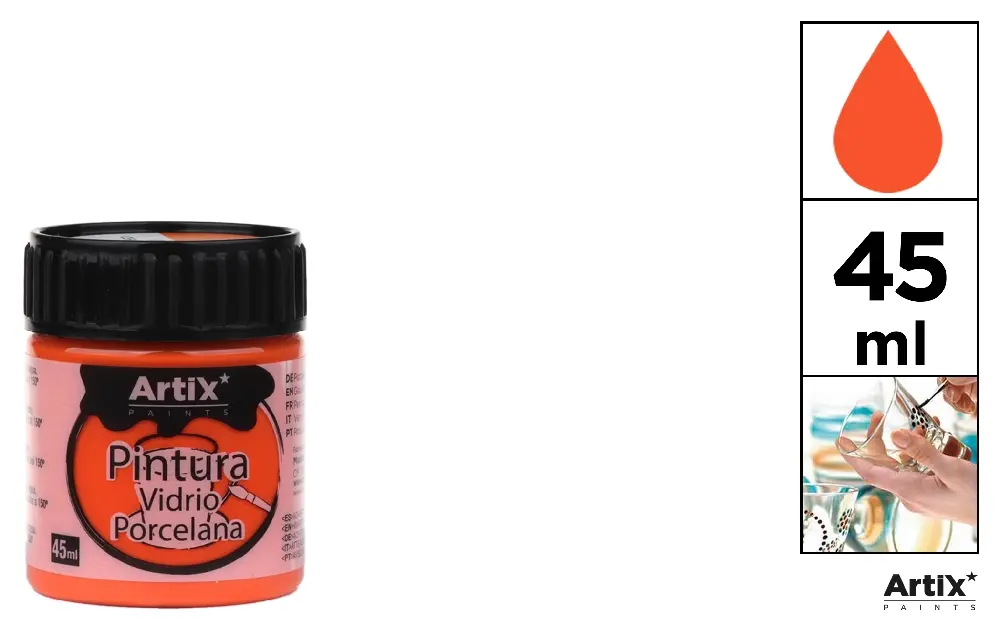 Vopsele Sticla/ Portelan - VOPSEA PENTRU STICLA SI PORTELAN IPB 45ml PORTOCALIU PP661-03