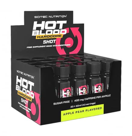 Energie şi hidratare - Hot Blood Hardcore Shot - formulă pre-antrenament lichidă