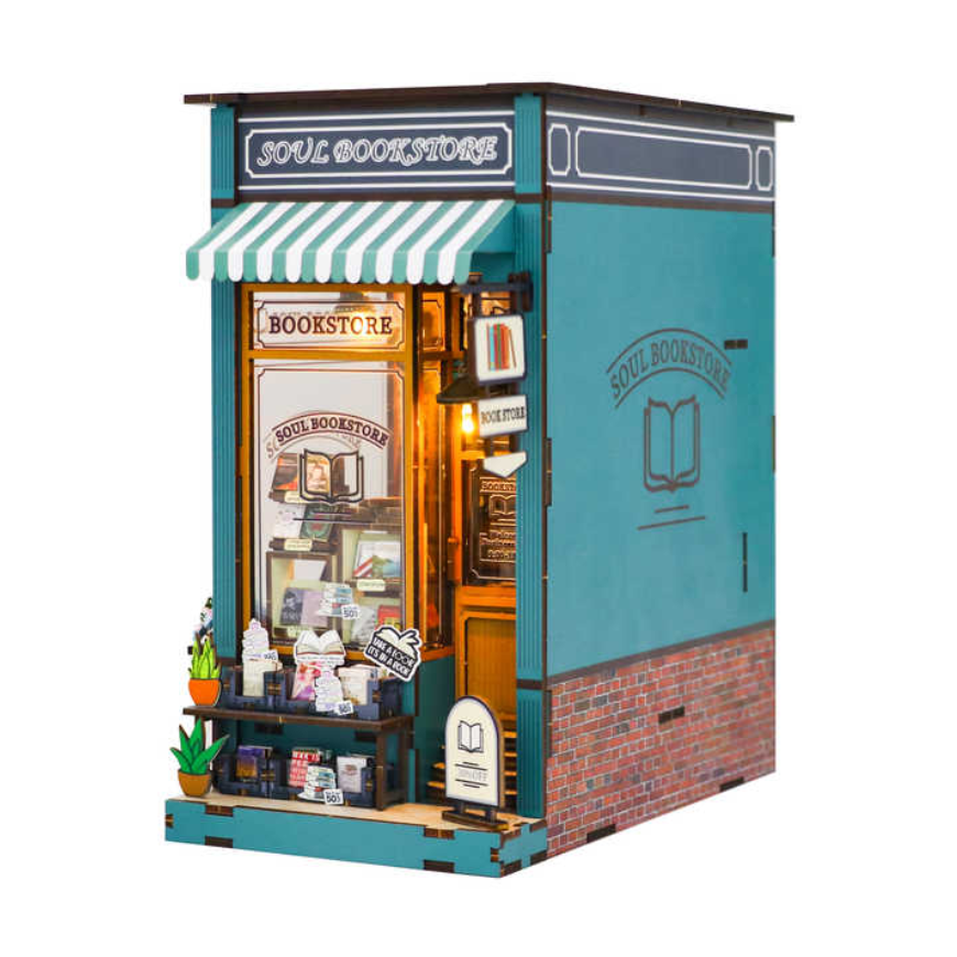 Puzzle 3D, Casa de papusi in miniatura DIY, Bookstore, 32x21x5.5cm