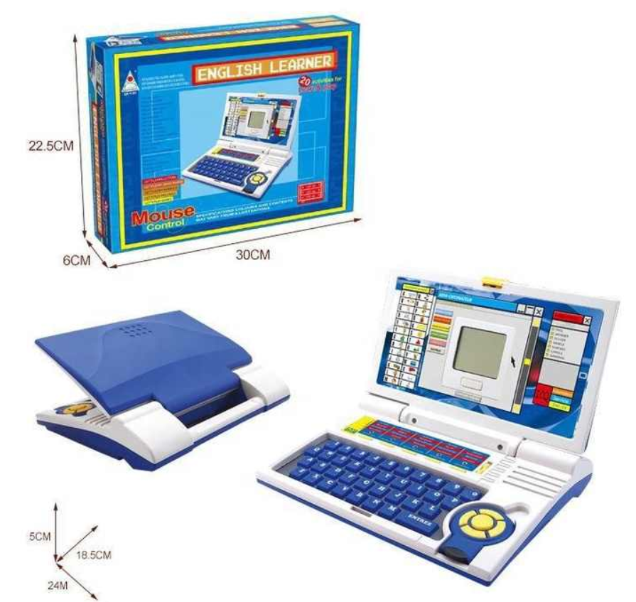 Laptop Educational pentru Copii, English Learner, invatarea literelor si cifrelor, 20 de activitati, 22x17x2 cm