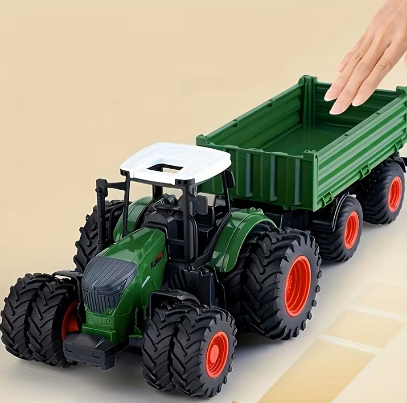 Tractor cu Roti Duble si Remorca Detasabila, 42 cm, +3ani
