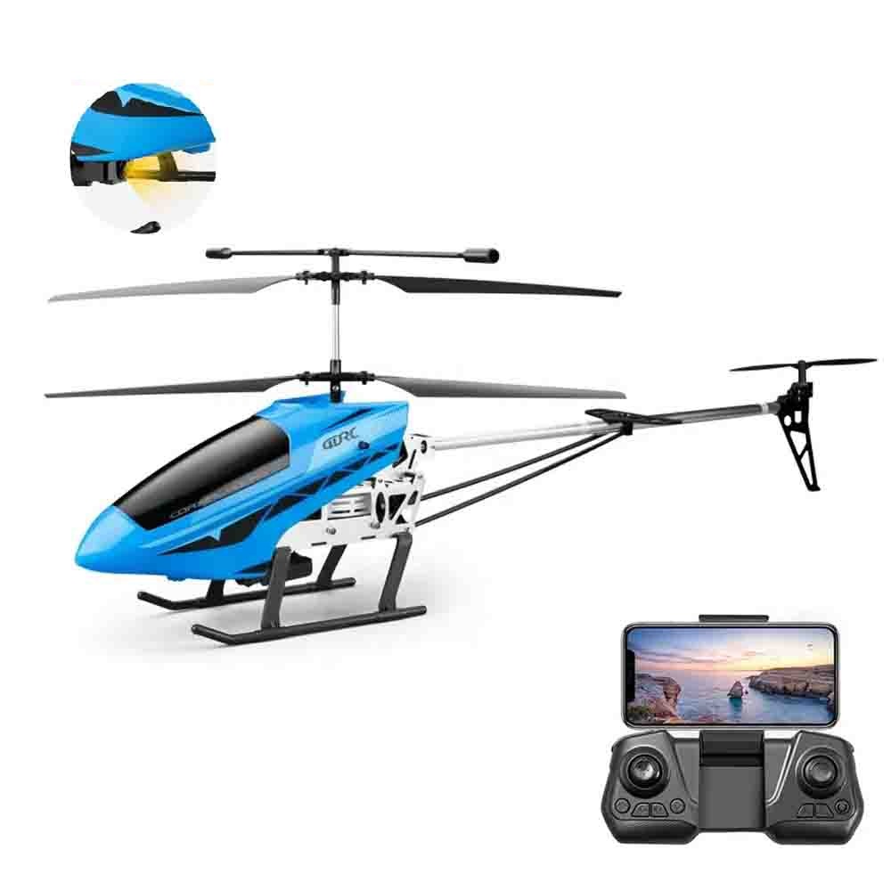 Elicopter mare cu telecomanda si camera duala 4K UHD, lumini LED, giroscop, incarcare USB, acumulator inclus, 72x38x23cm