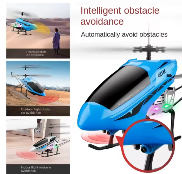 Elicopter mare cu telecomanda si camera duala 4K UHD, lumini LED, giroscop, incarcare USB, acumulator inclus, 72x38x23cm [5]