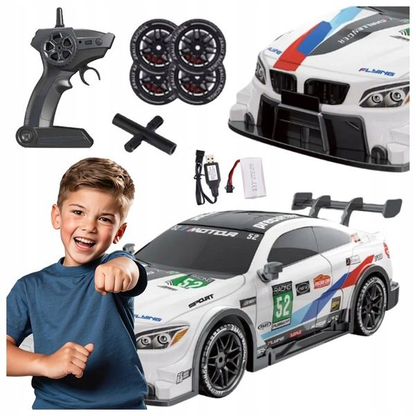 Masina High Speed Sport Drift , lumini LED, 2 seturi de Anvelope, pentru Copii +6 ani si Adulti , acumulator inclus 30x14x9cm [2]