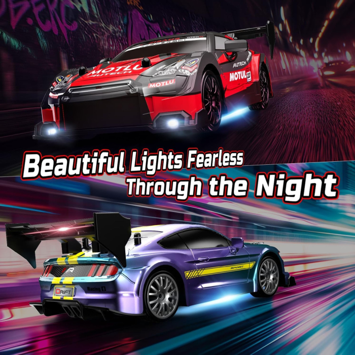 Masina Drift 4×4, lumini LED, 2 seturi de Anvelope,  pentru Copii si Adulti, acumulator inclus, 19x8.5x6 cm [9]