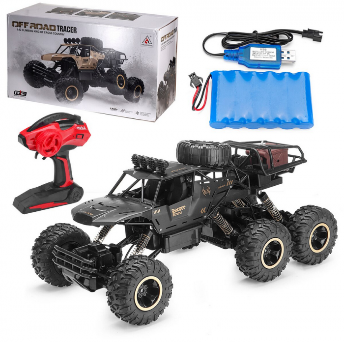 Masina cu telecomanda Off-Road 6 roti, BIG 46 cm, incarcare USB, acumulator, 46x22x20cm [8]