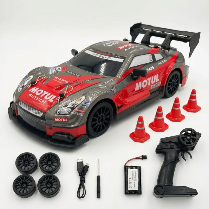 Masina Drift 4×4, lumini LED, 2 seturi de Anvelope,  pentru Copii si Adulti, acumulator inclus, 19x8.5x6 cm [2]