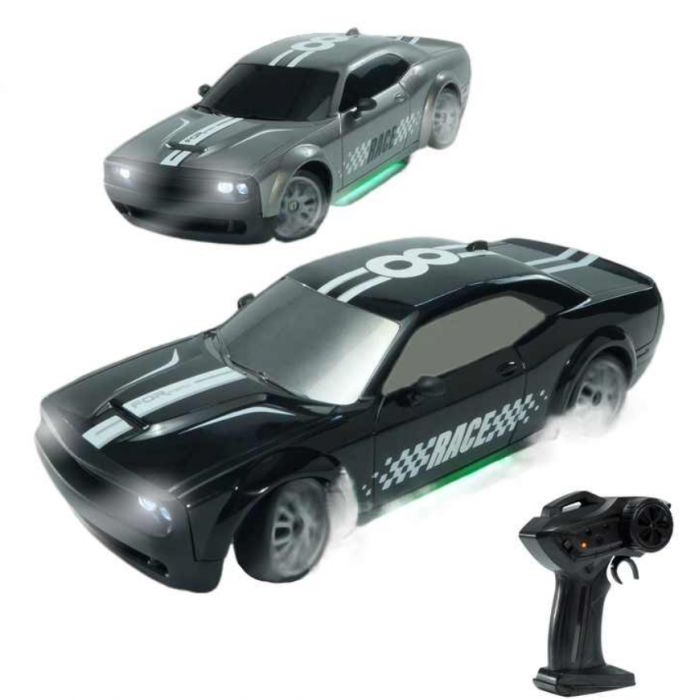 Masina cu telecomanda Mostop Drift 20km/h, 4x4, lumini LED, cauciucuri interschimbabile, incarcare USB, acumulator inclus 3.7V, 21x9x6.5cm [5]
