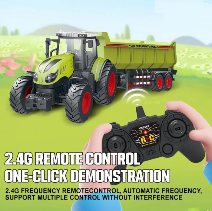 Tractor cu Remorcă si Telecomanda, Tractor cu Lumini, jucarie Interactiva pentru Micii Fermieri 1:14, 3ani+ [3]