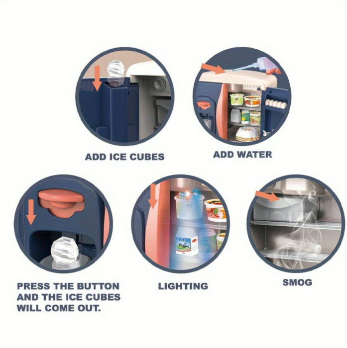 Frigider de jucarie interactiv cu lumini, sunete și simulare gheata, 29 accesorii, 3ani+ [2]