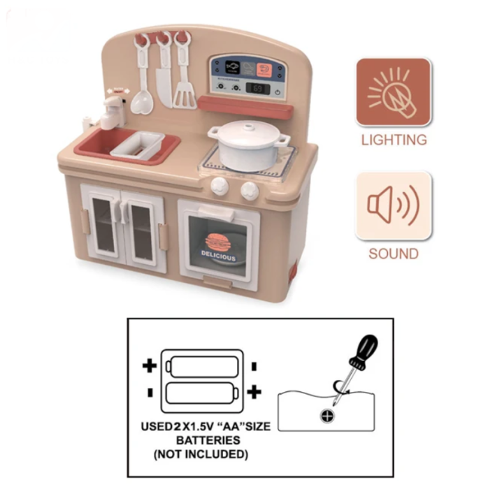 Set de Bucatarie,  Jucarie Interactiv cu 28 piese – Lumini și Sunete pentru Copii, 3ani+ [4]