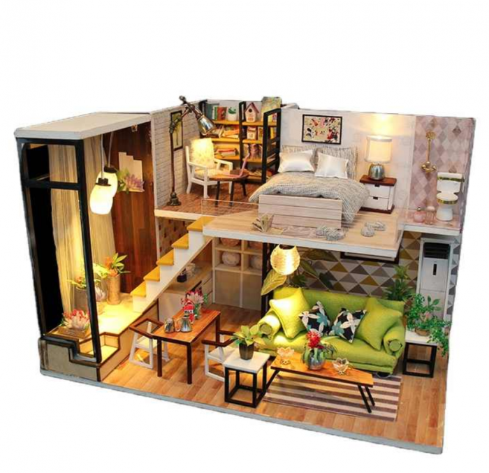 Puzzle 3D, Casa de papusi in miniatura DIY, New Arrival, 26x20x17cm [1]